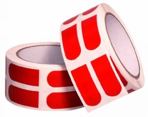 SLICK STRIP VINYL BOWLING INSERT TAPE RED 3/4" BULK ROLL 50