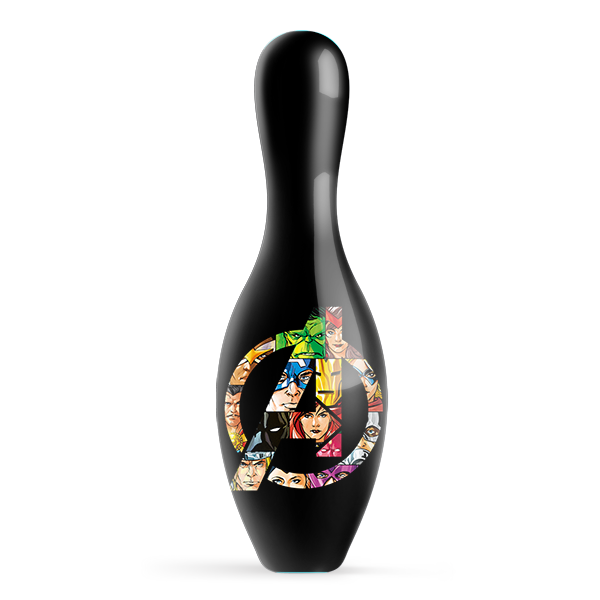 Marvel Avengers Logo with Characters Official Size and Weight Bowling Pin