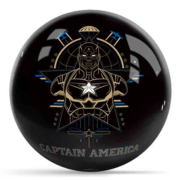 Marvel Avengers Captain America Logos Undrilled Bowling Ball