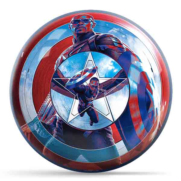 Marvel Avengers Captain America Sam Wilson Undrilled Bowling Ball