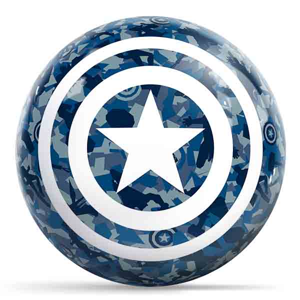 Marvel Avengers Captain America Camo Shield Undrilled Bowling Ball