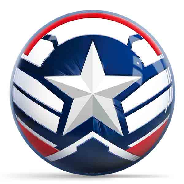 Marvel Avengers Captain America Sam Wilson Icon Undrilled Bowling Ball